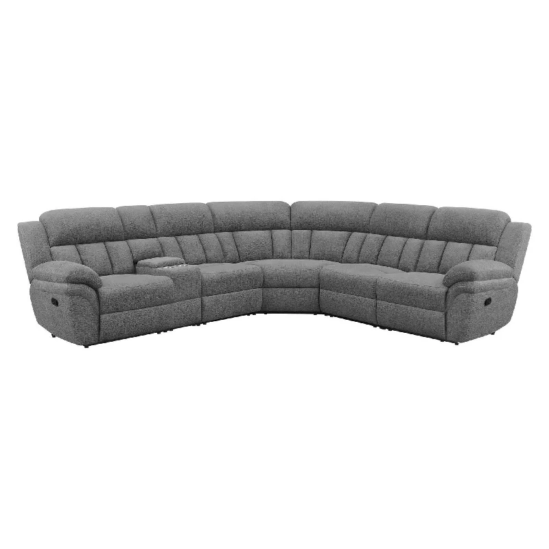 Coaster Bahrain 6-Piece Upholstered Motion Sectional Charcoal