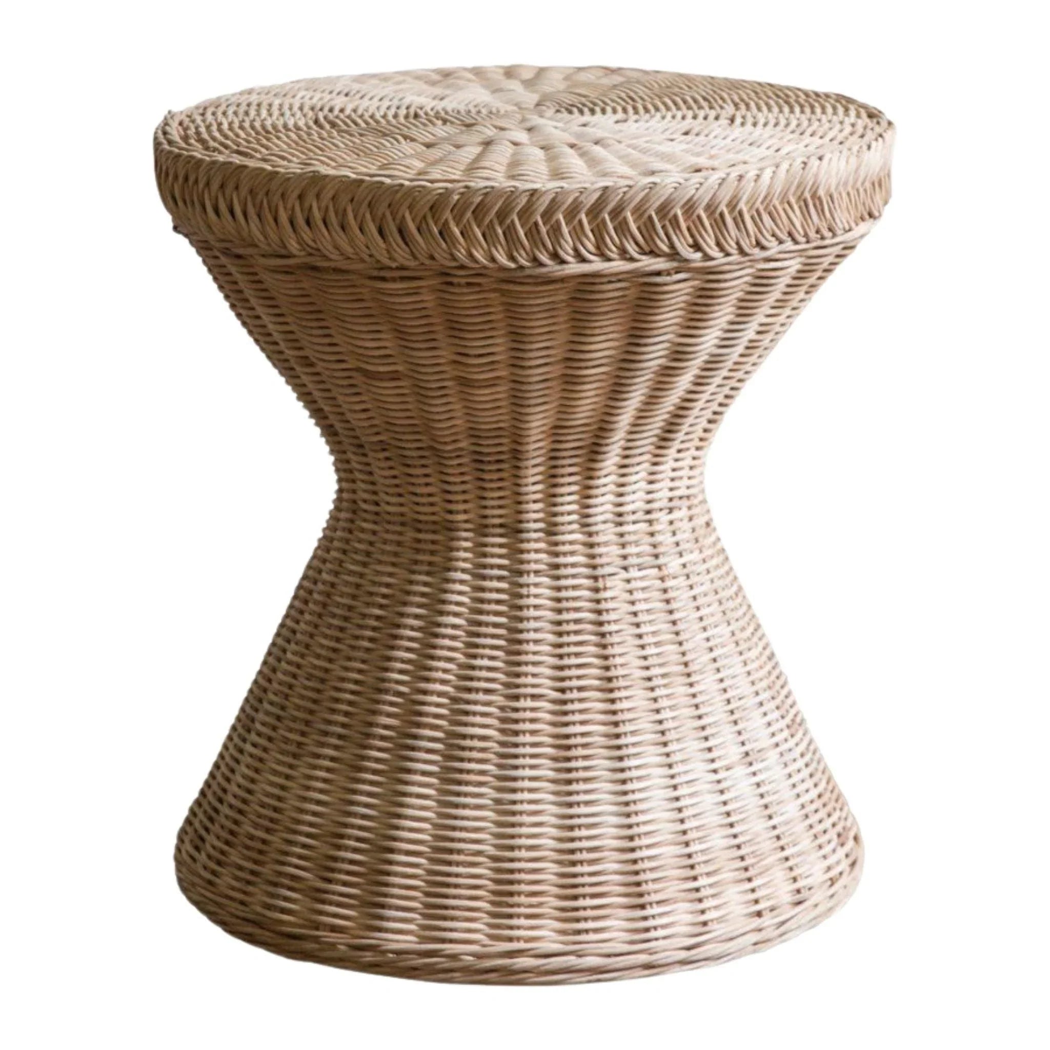 Braided Chatham Hourglass Wicker Side Table