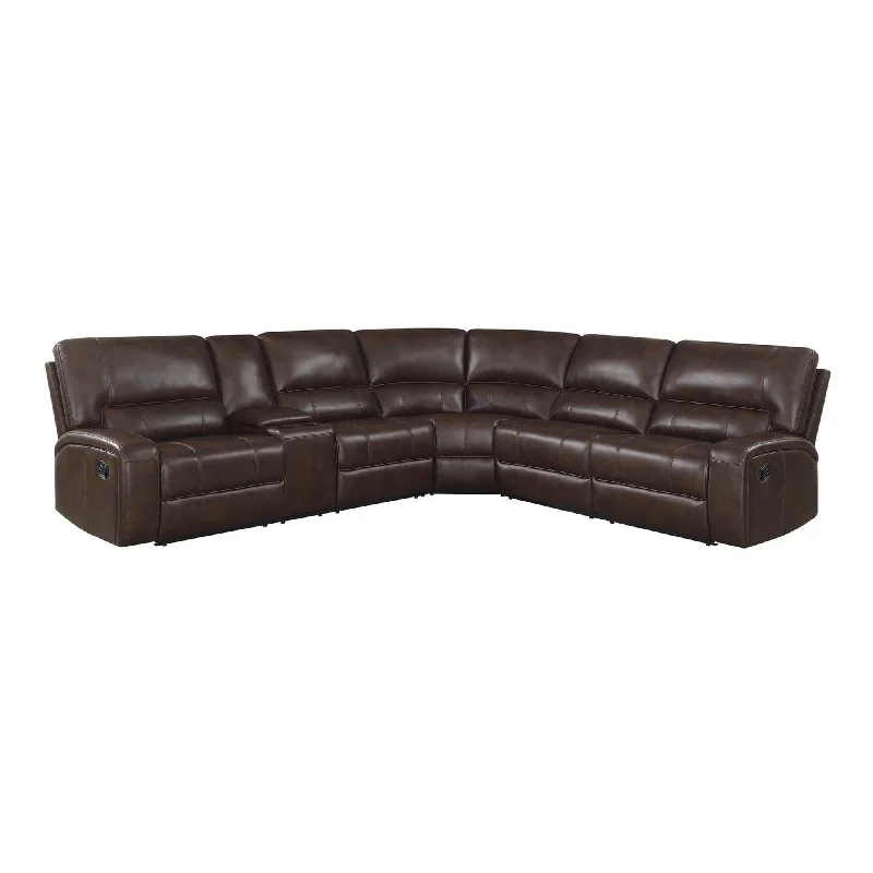 Coaster Brunson 3-Piece Upholstered Motion Sectional Brown