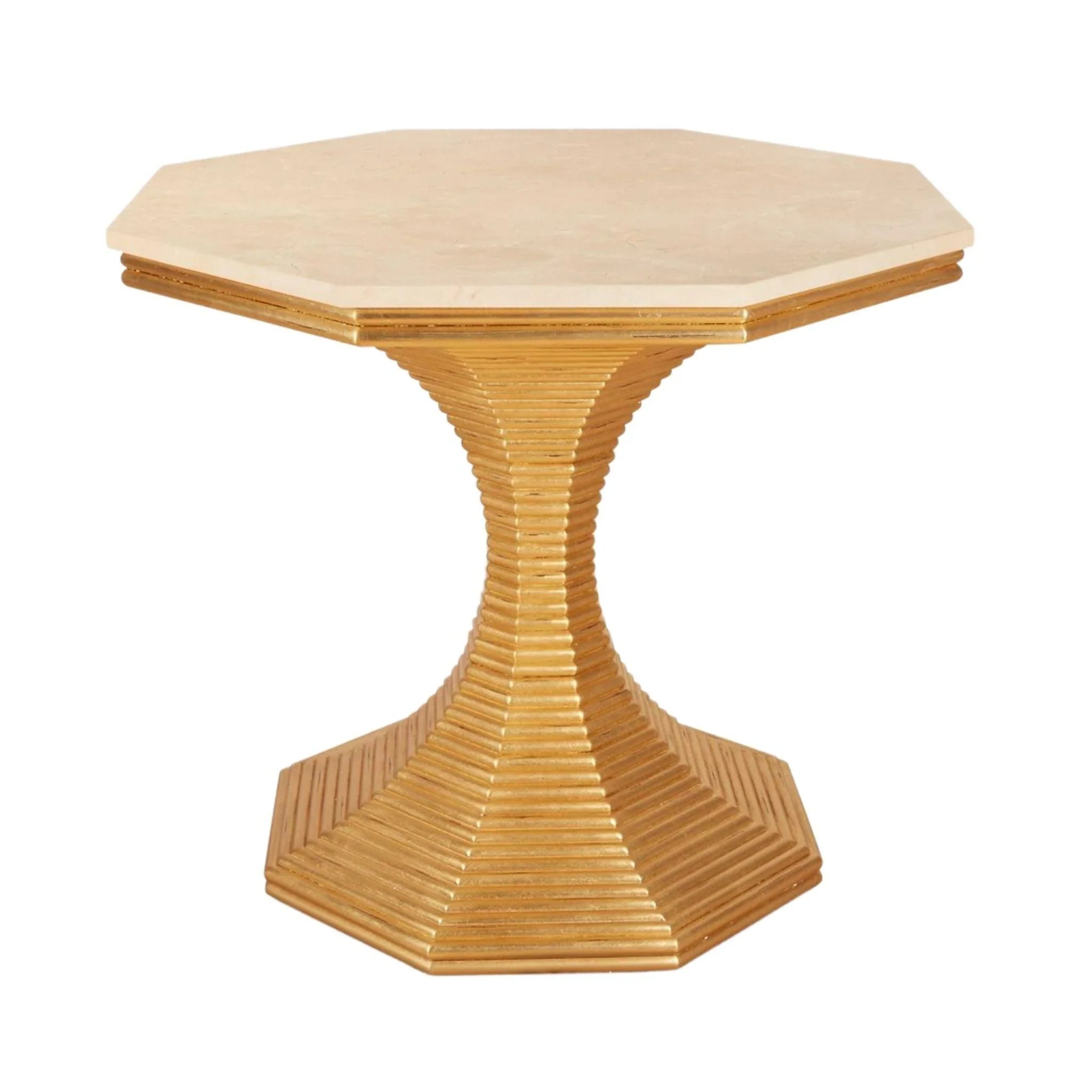 Hourglass Side Table in Gold