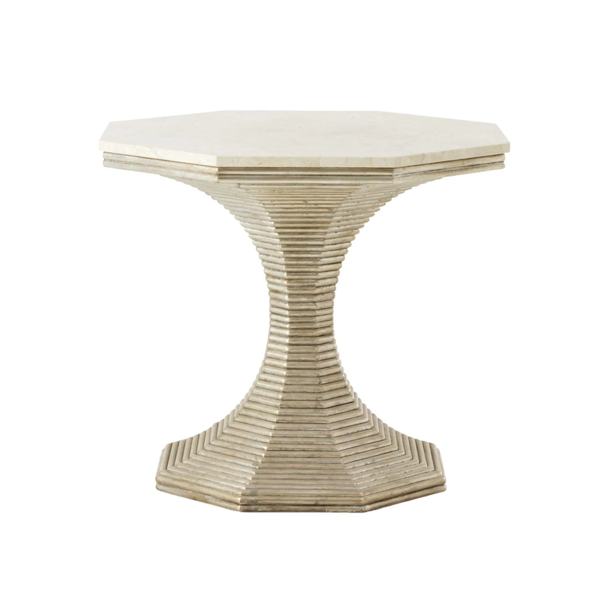 Hourglass Side Table in Silver