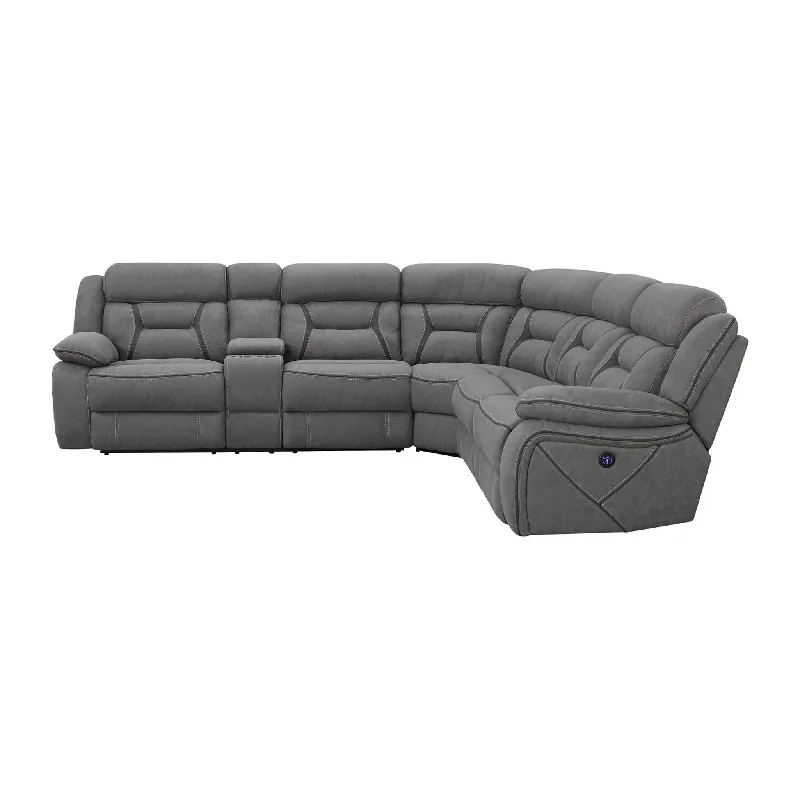 Coaster Higgins Four-Piece Upholstered Power Sectional Grey