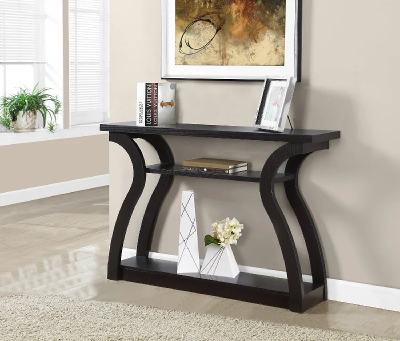 Monarch Curved Hall Console Table - Cappuccino