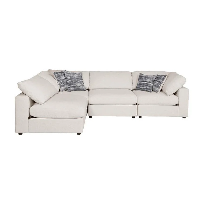 Coaster Serene 4-Piece Upholstered Modular Sectional Beige