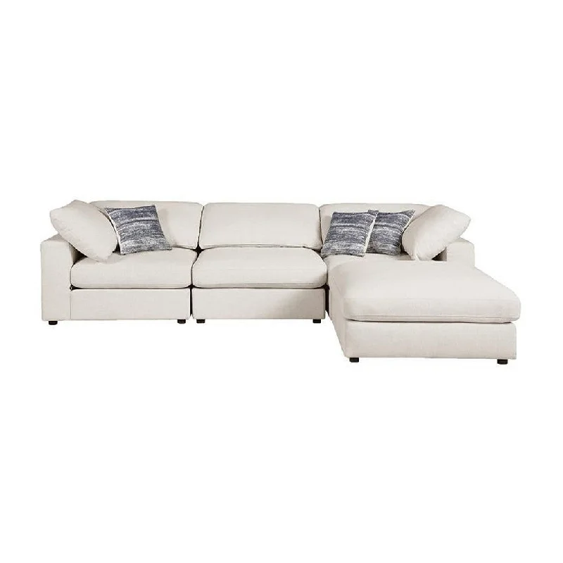 Coaster Serene 4-Piece Upholstered Modular Sectional Beige