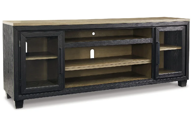 Foyland Black/Brown 83" TV Stand