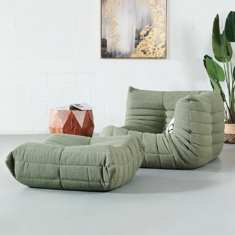 KABINE - Green Fabric Ottoman