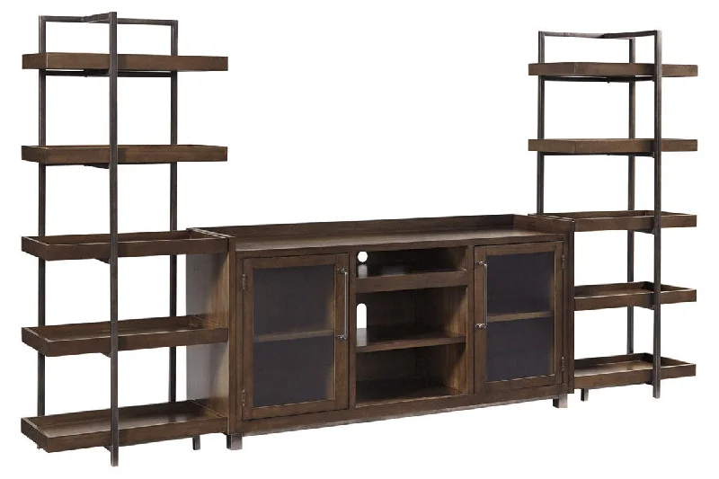 Starmore Brown/Gunmetal 3-Piece Entertainment Center