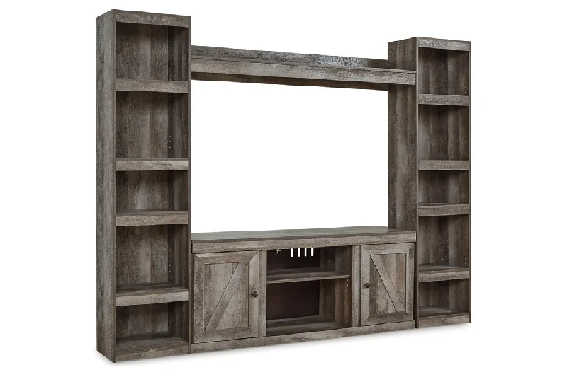 Wynnlow Gray 4-Piece Entertainment Center